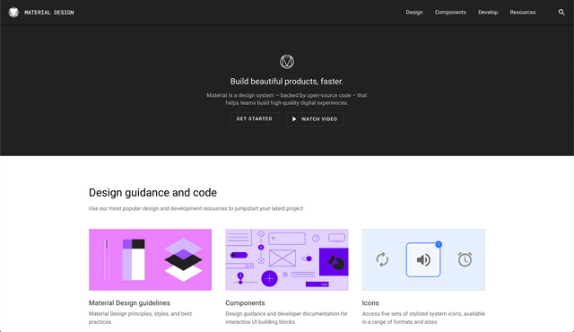 The beautifully presented Storefront of Material Design